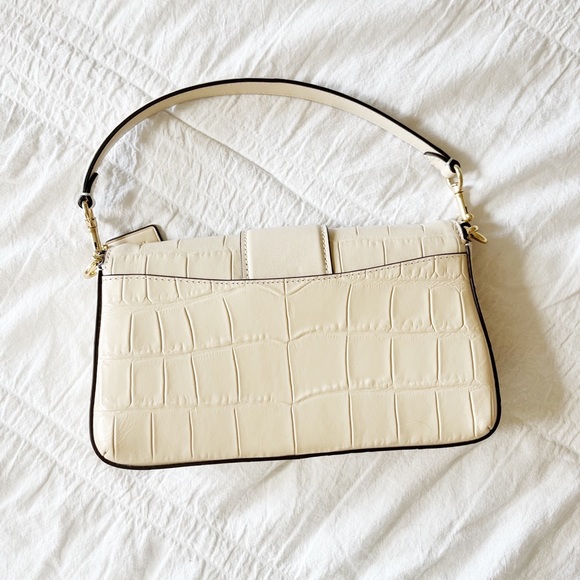 COACH Mini Grace Ivory Croc Shoulder & Crossbody Bag - Picture 2 of 7